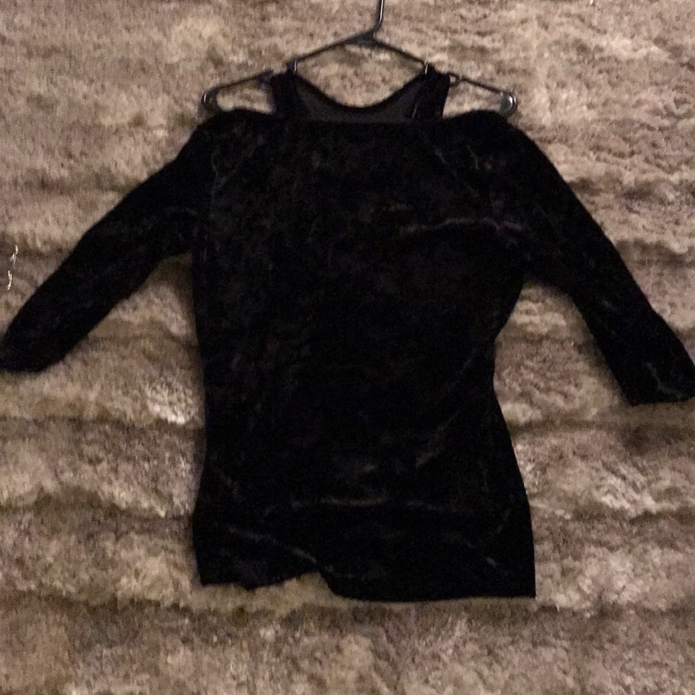 Black velvet recorder sleeves with open shoulders